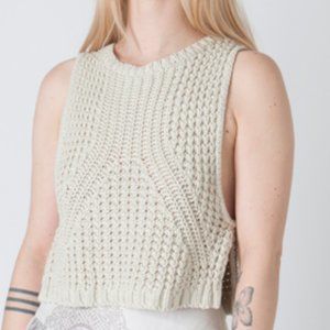 Autumn Cashmere | Crochet Knit Cropped Tank size S